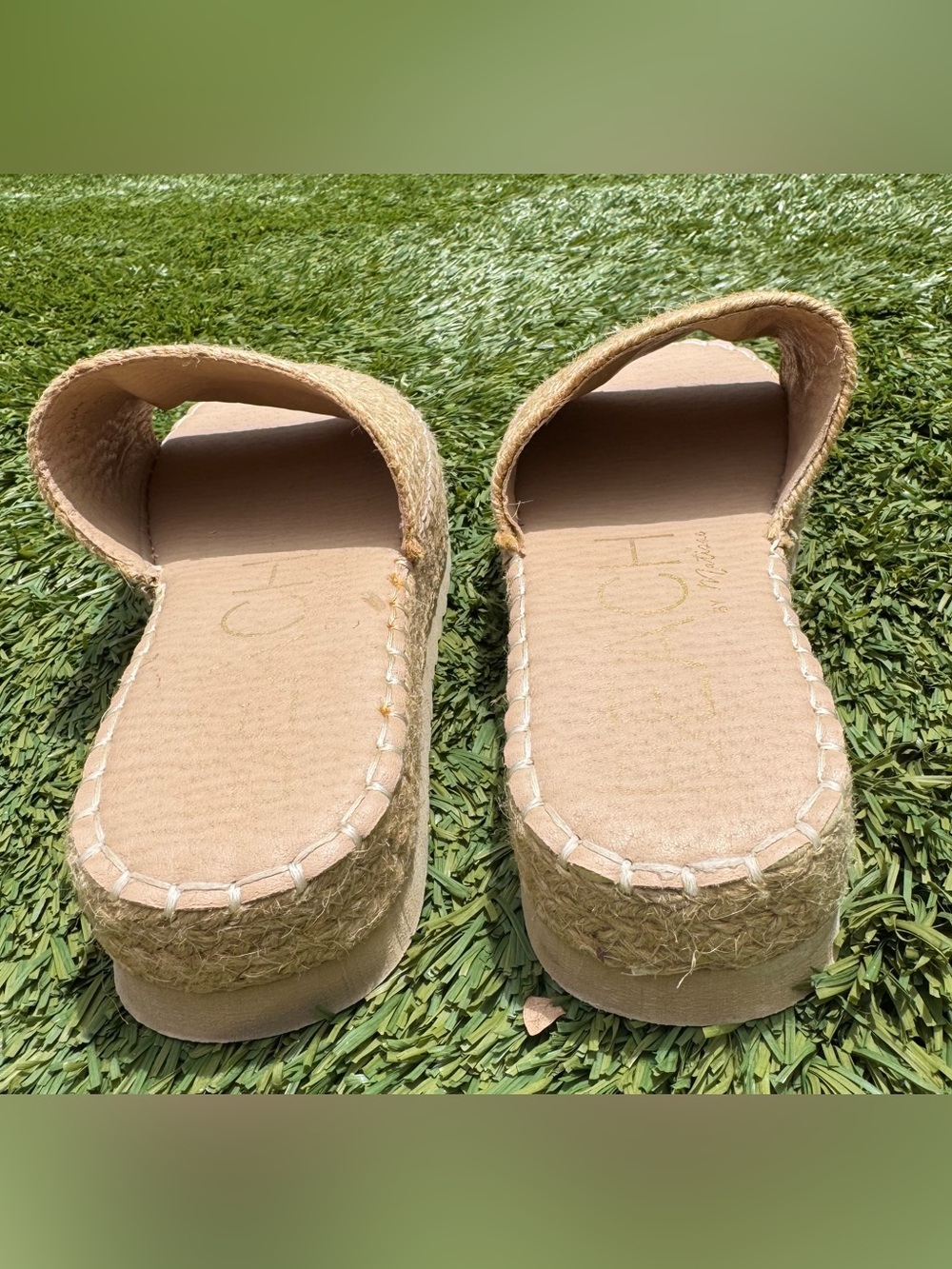 Never worn Woven Slide Sandals in Natural Tan - Picture 5 of 7
